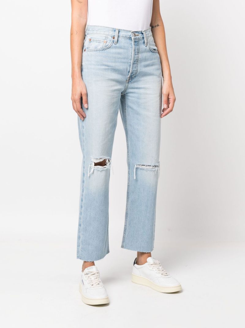 Blue Ã¢â_x0082_¬Ë_x009c_70s Stove Pipe Cropped Jeans