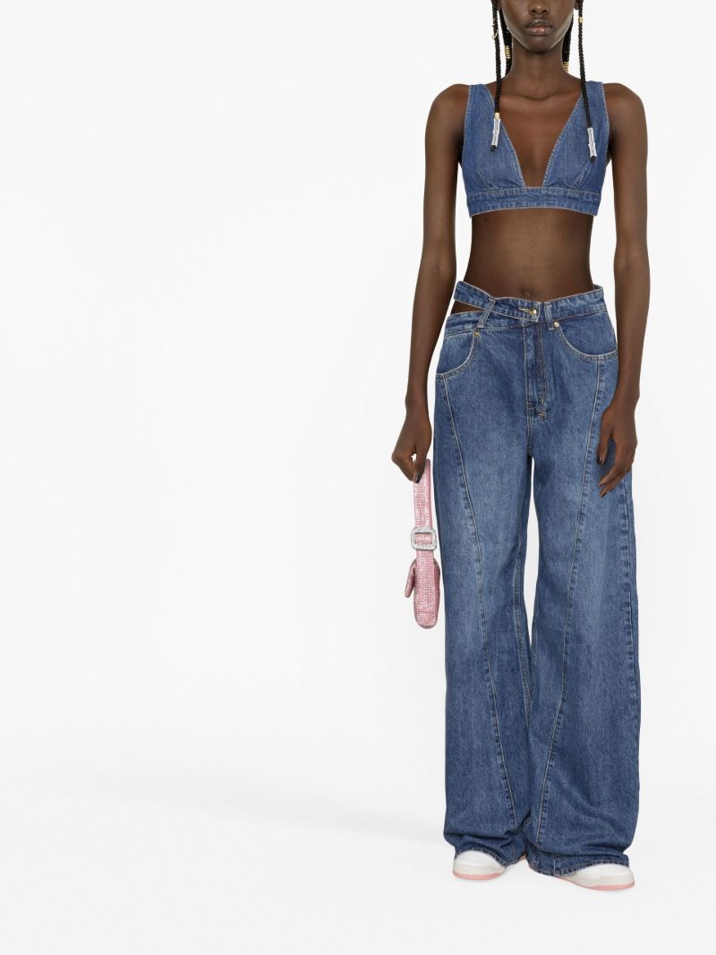X P.e Nation Blue Runaway Denim Bralette