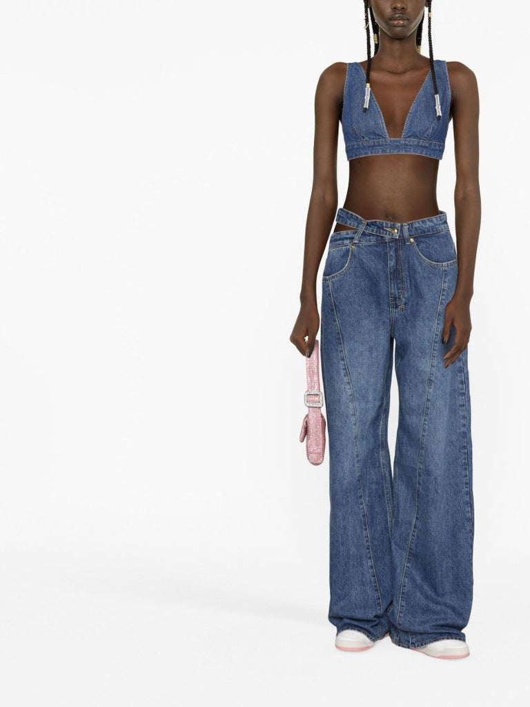 X P.e Nation Blue Runaway Denim Bralette