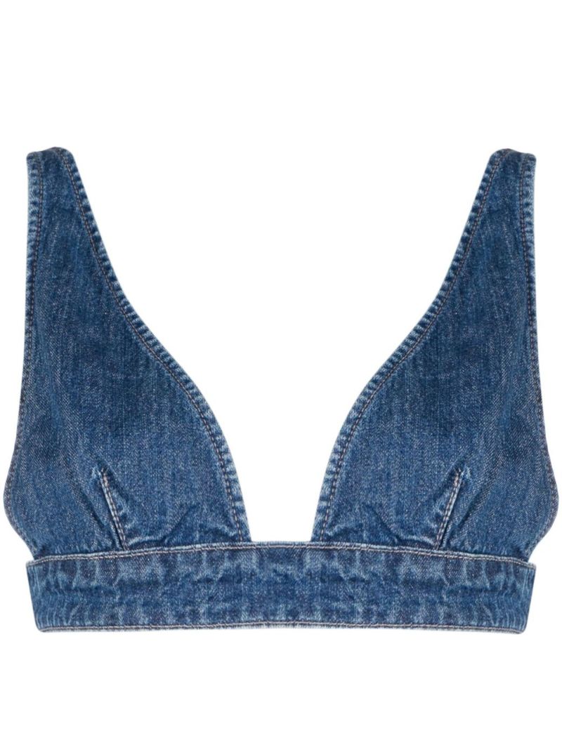 X P.e Nation Blue Runaway Denim Bralette