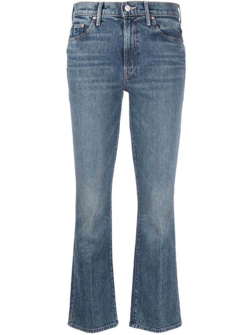 Blue High-rise Straight-leg Jeans