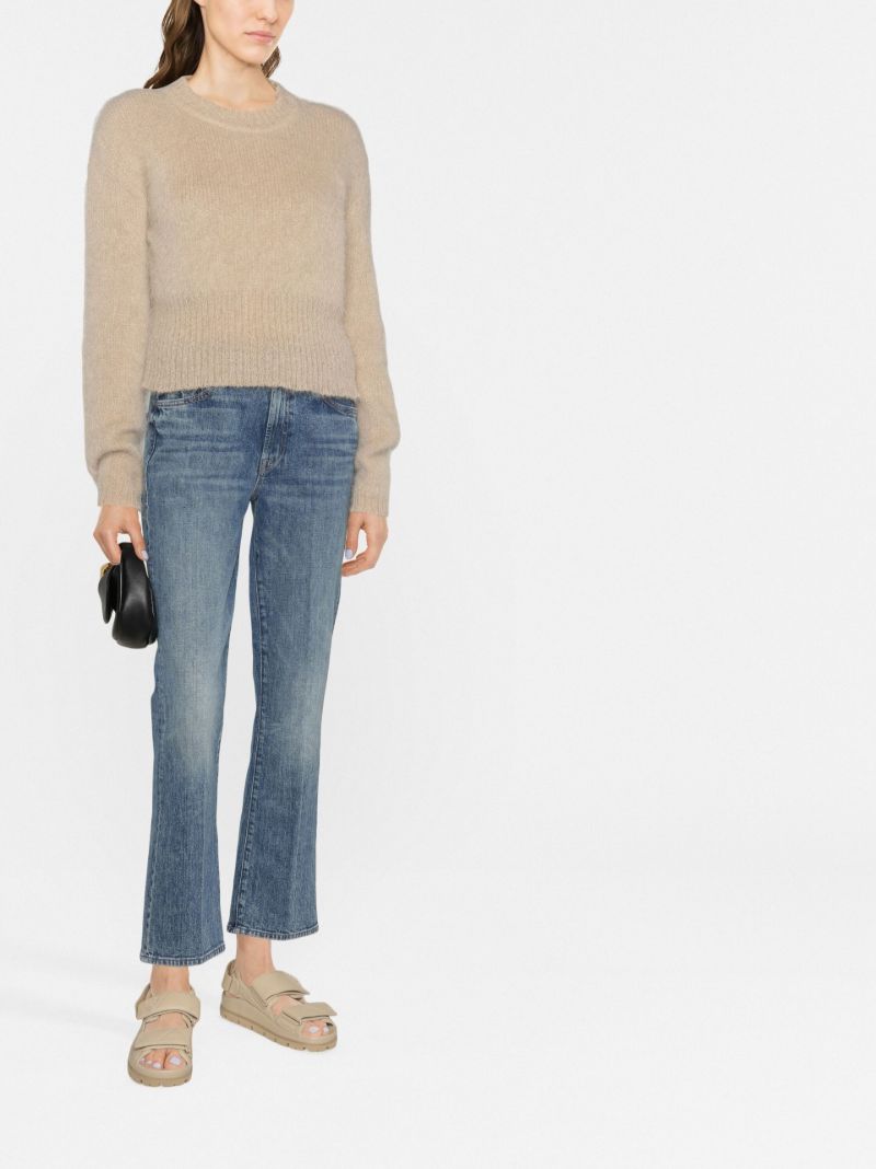 Blue High-rise Straight-leg Jeans