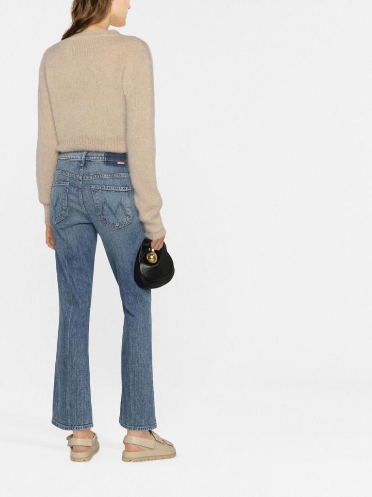 Blue High-rise Straight-leg Jeans