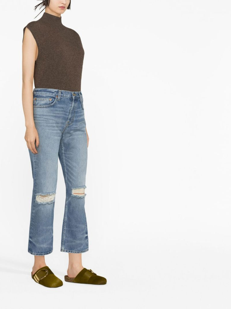 Blue Marcel Cropped Straight-leg Jeans