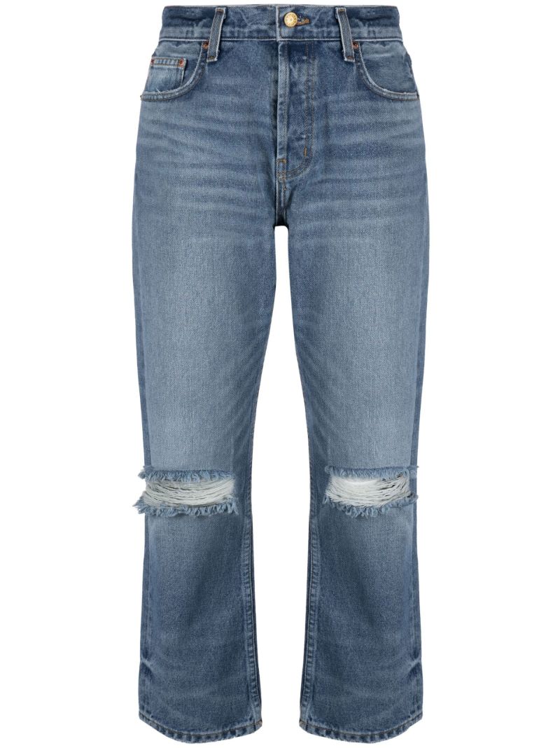 Blue Marcel Cropped Straight-leg Jeans