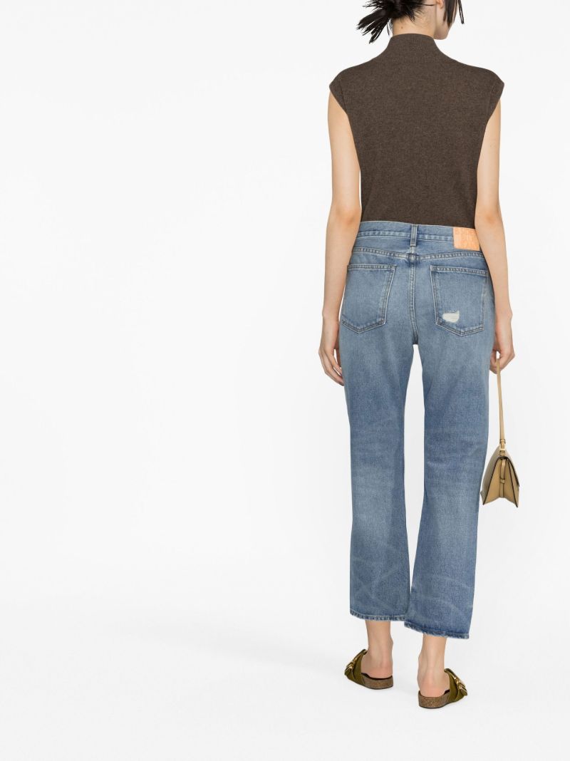 Blue Marcel Cropped Straight-leg Jeans