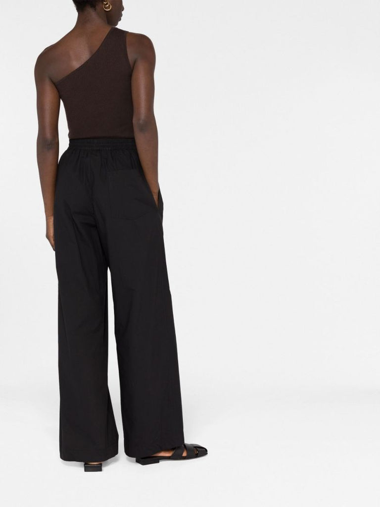 Black Organic Cotton Straight-leg Trousers