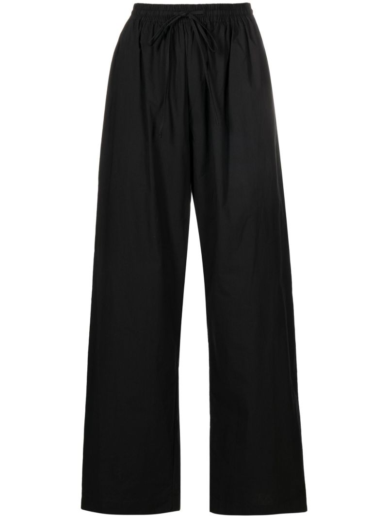 Black Organic Cotton Straight-leg Trousers
