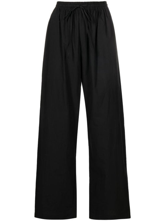 Black Organic Cotton Straight-leg Trousers