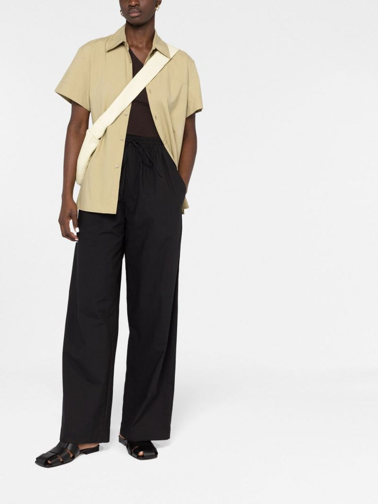 Black Organic Cotton Straight-leg Trousers