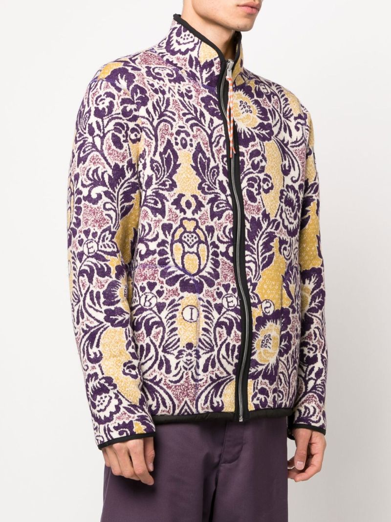 Purple Fleur Floral Jacquard Jacket