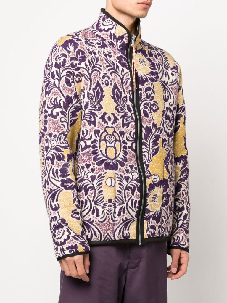 Purple Fleur Floral Jacquard Jacket