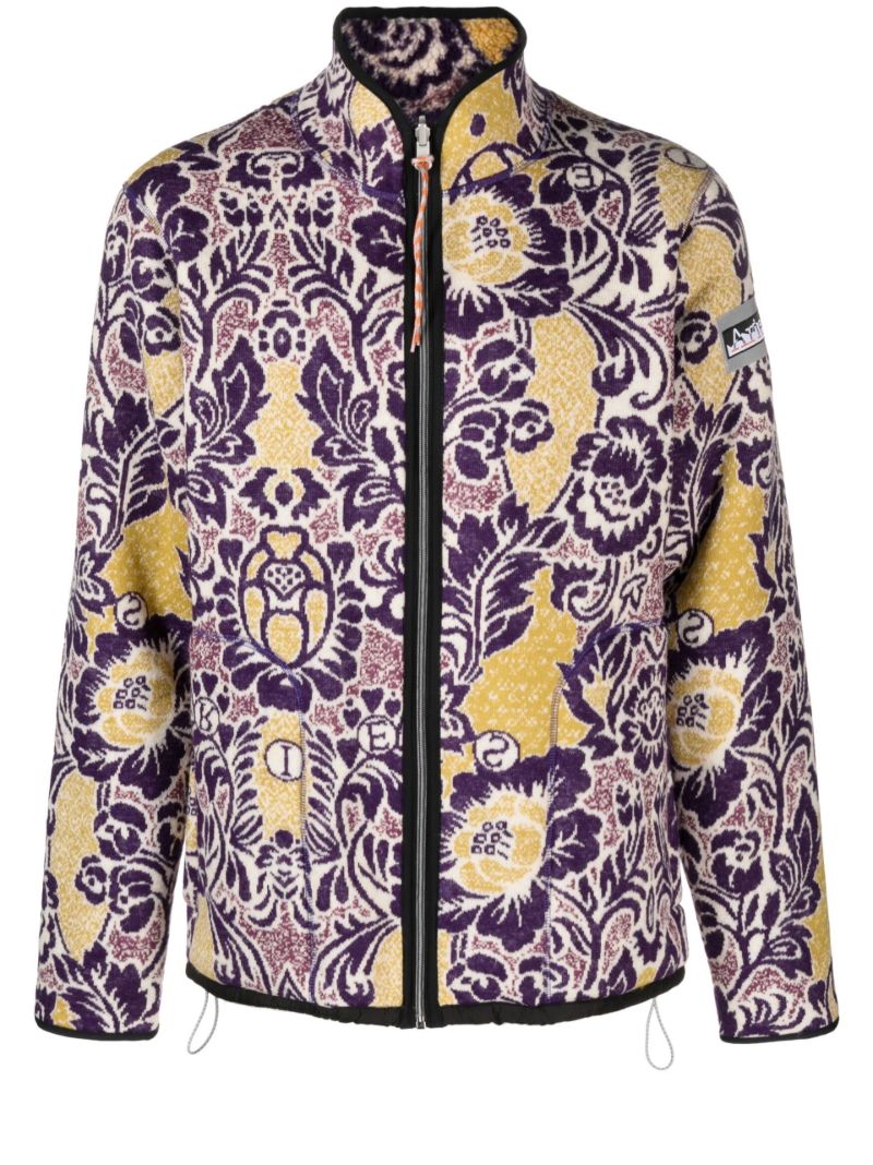 Purple Fleur Floral Jacquard Jacket