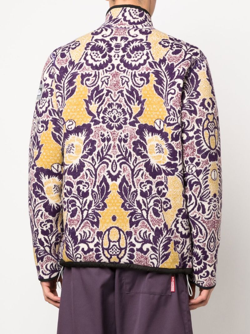 Purple Fleur Floral Jacquard Jacket