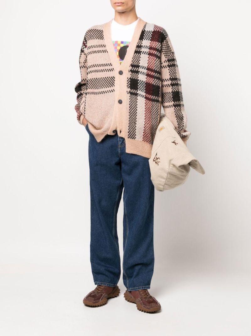Brown Johnny Plaid Knitted Cardigan