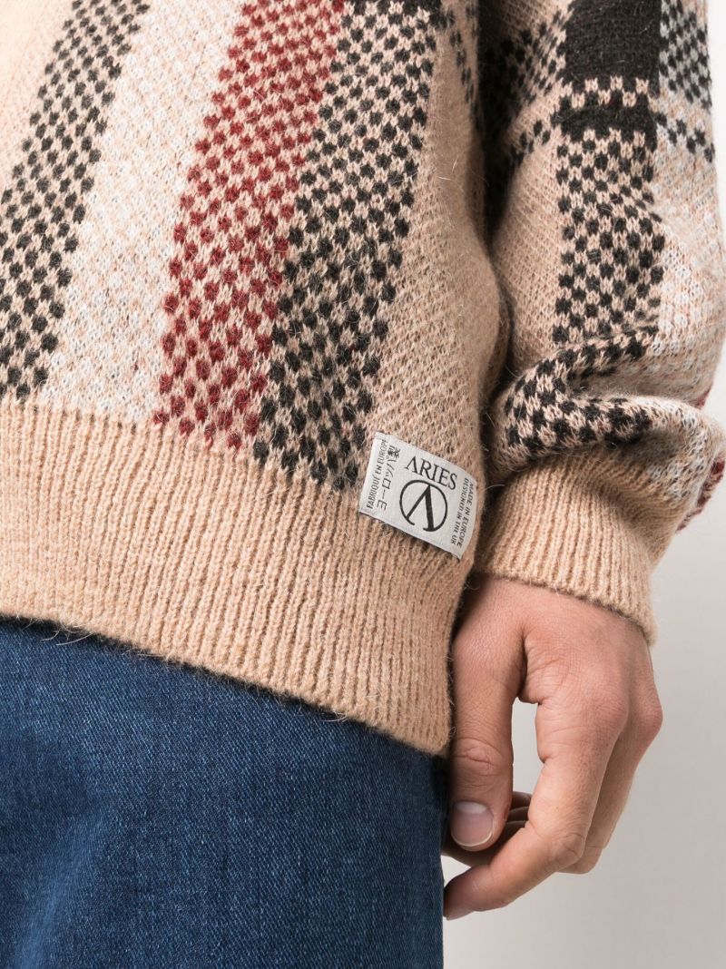 Brown Johnny Plaid Knitted Cardigan