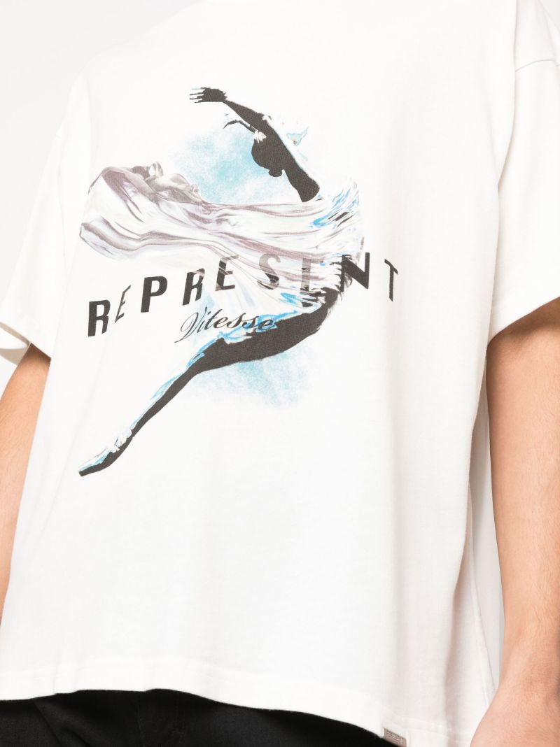 White Graphic Print Oversized T-shirt