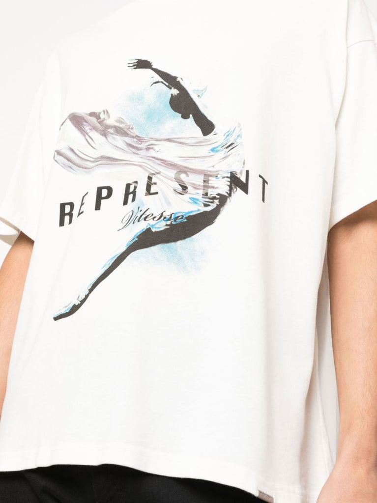 White Graphic Print Oversized T-shirt