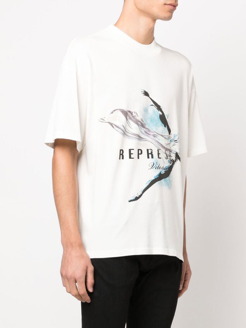 White Graphic Print Oversized T-shirt