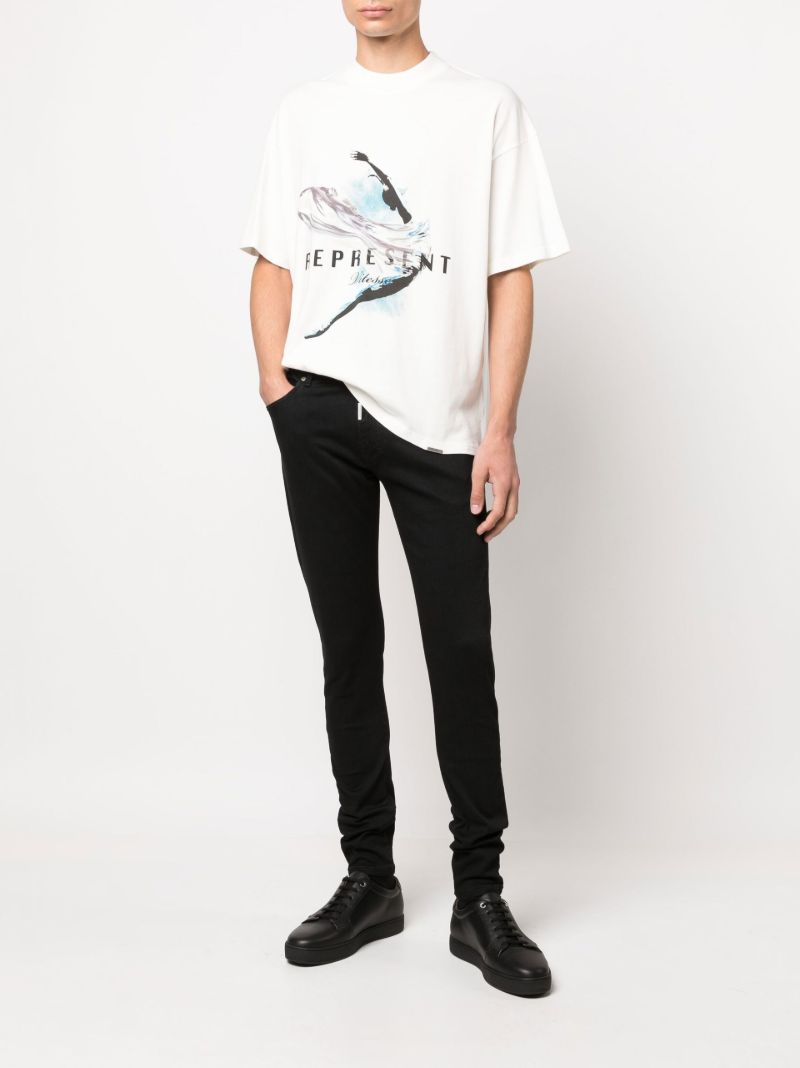 White Graphic Print Oversized T-shirt