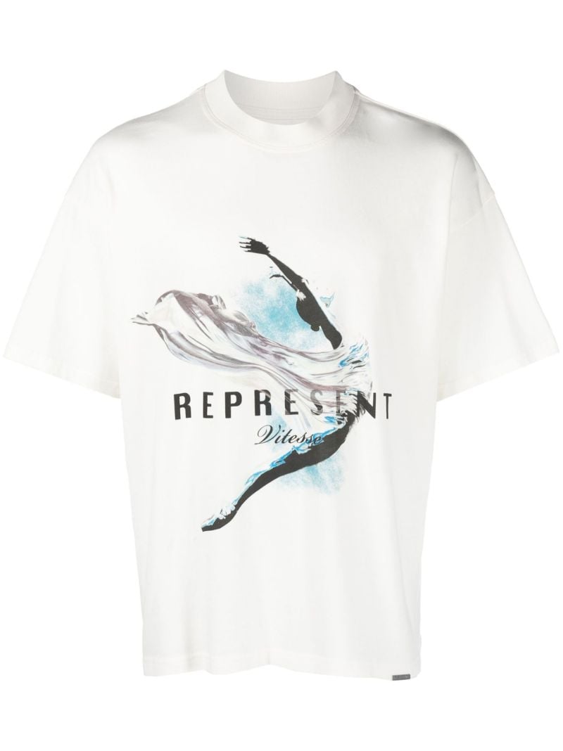 White Graphic Print Oversized T-shirt