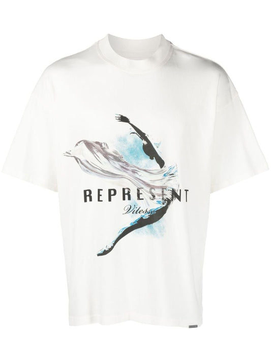 White Graphic Print Oversized T-shirt