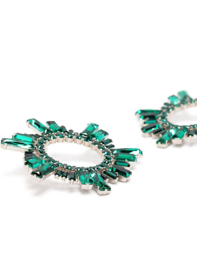 Green Begum Crystal-embellished Earrings
