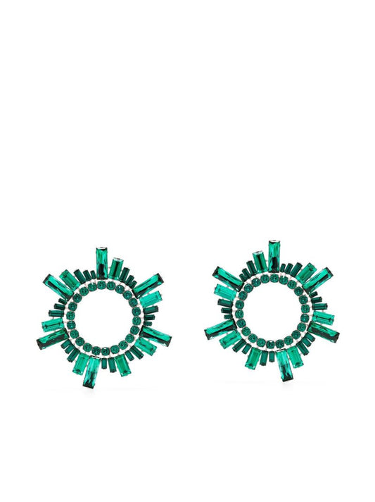 Green Begum Crystal-embellished Earrings