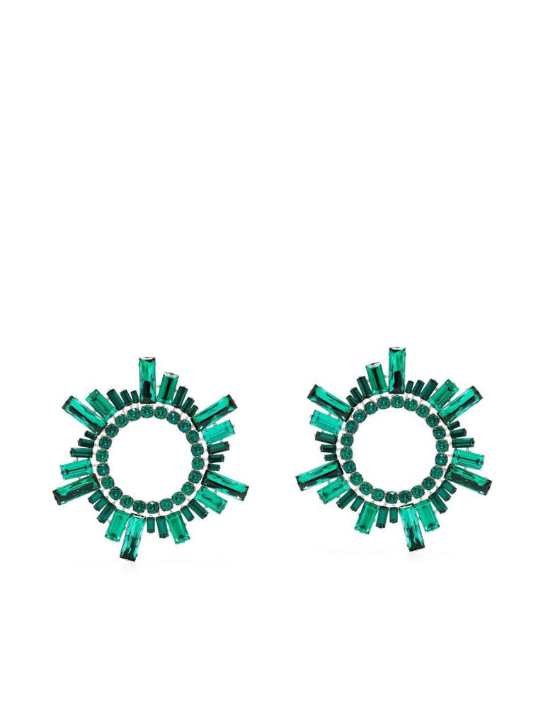 Green Begum Crystal-embellished Earrings