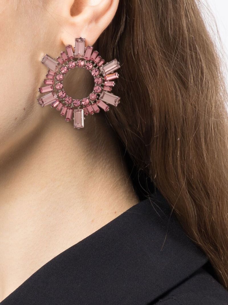 Pink Begum Crystal Earrings