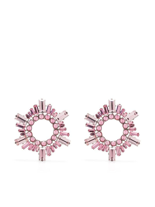 Pink Begum Crystal Earrings