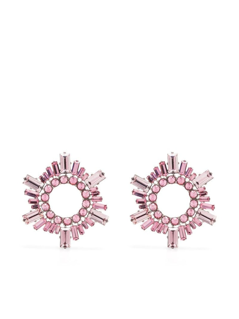 Pink Begum Crystal Earrings