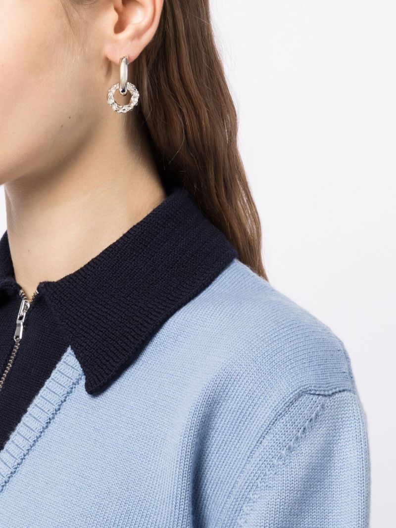 Silver-plated Hammered Hoop Earrings
