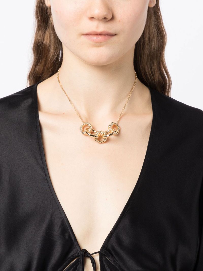 Gold-tone Ring-link Detail Necklace
