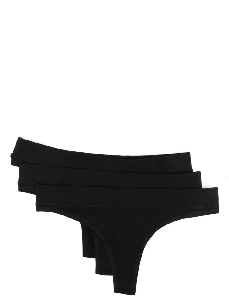 Black Organic Cotton Thong Set