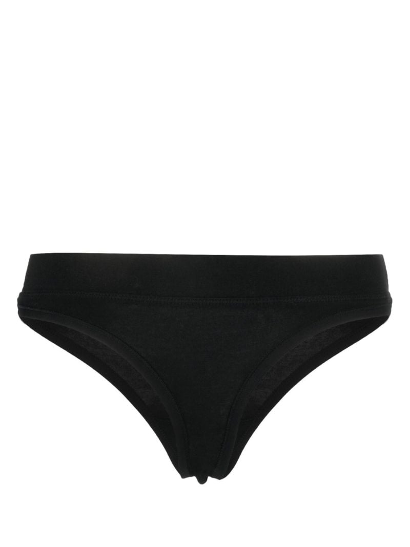 Black Organic Cotton Thong Set