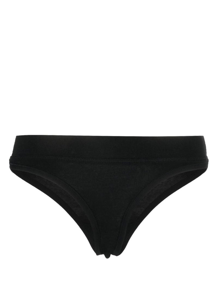 Black Organic Cotton Thong Set