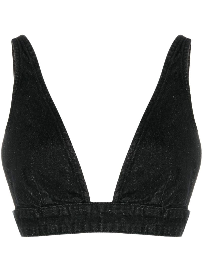 X P.e Nation Black Denim Bralette Top
