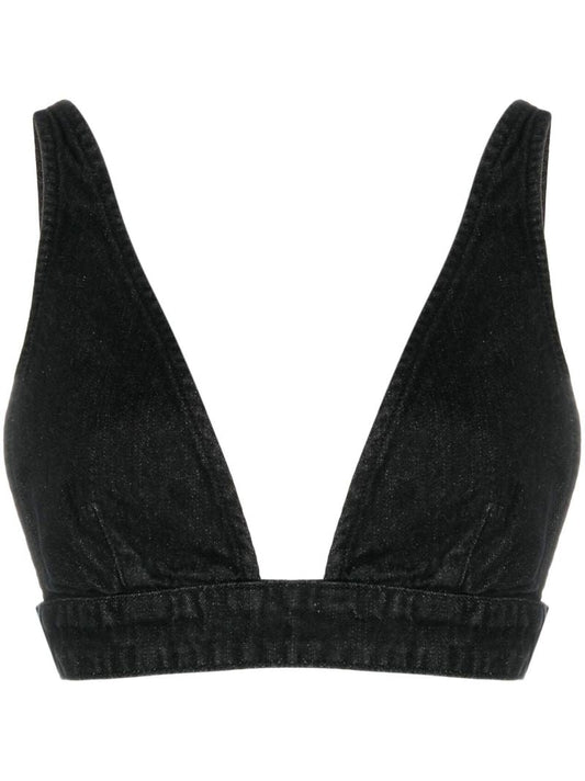 X P.e Nation Black Denim Bralette Top