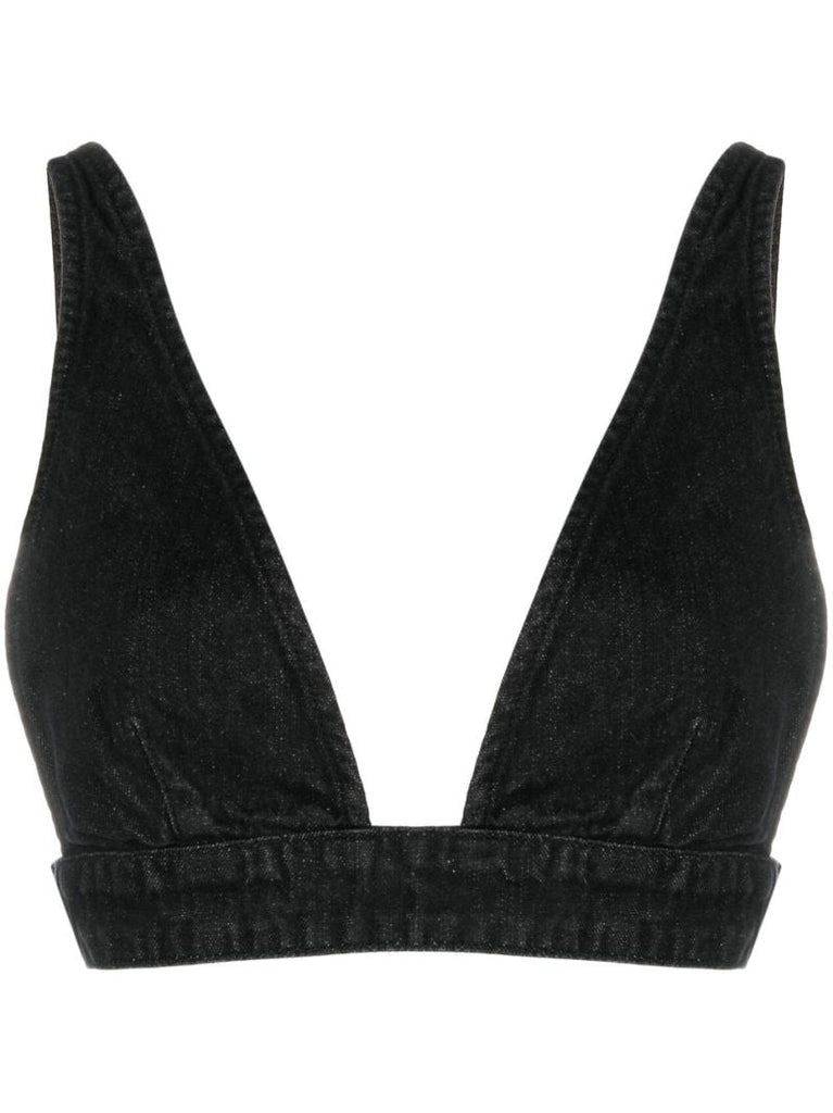 X P.e Nation Black Denim Bralette Top