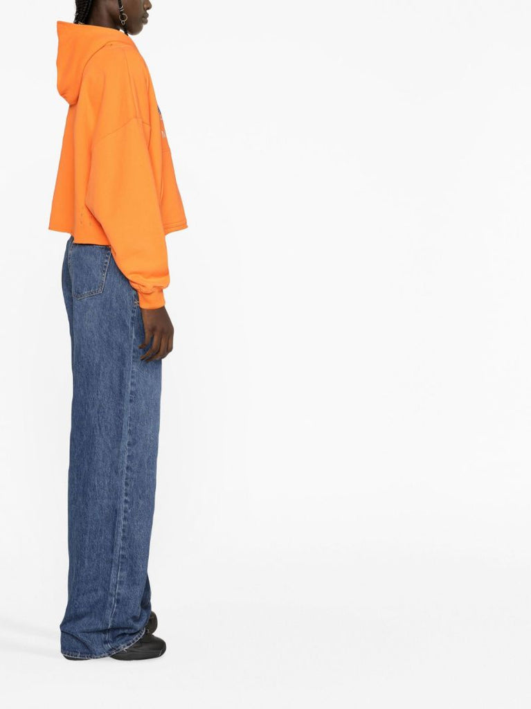 X P.e Nation Orange Logo Cotton Hoodie