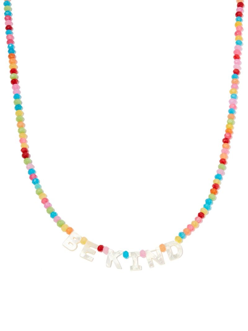 14kt Yellow Gold Be Kind Beaded Necklace