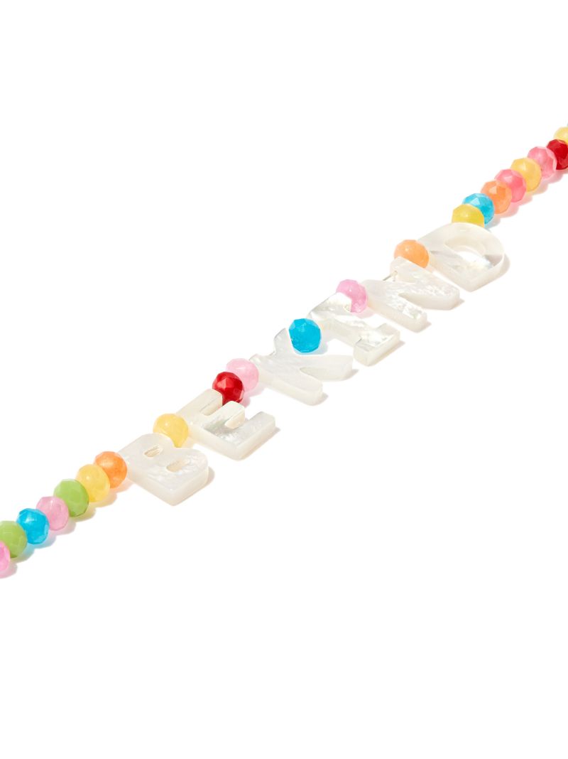 14kt Yellow Gold Be Kind Beaded Necklace