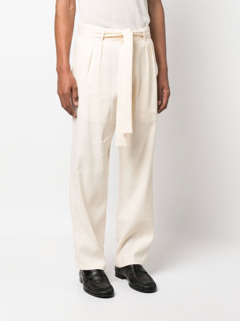 Neutral Tie-waist Tailored Trousers