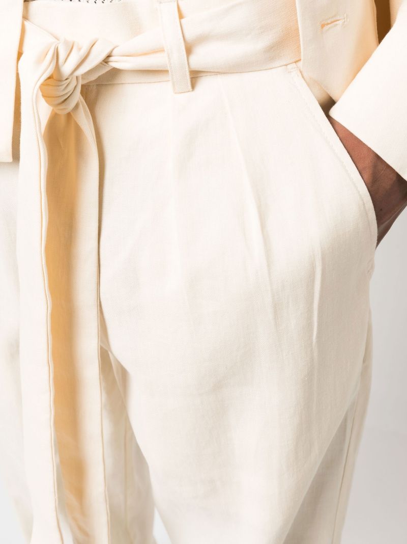 Neutral Tie-waist Tailored Trousers