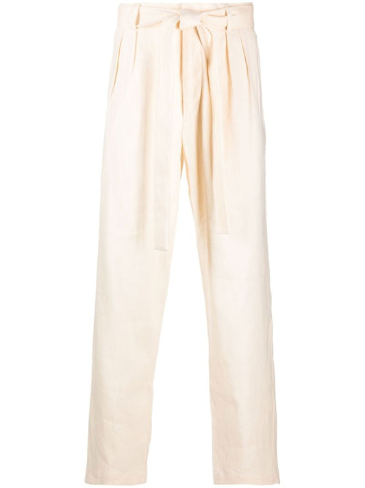 Neutral Tie-waist Tailored Trousers