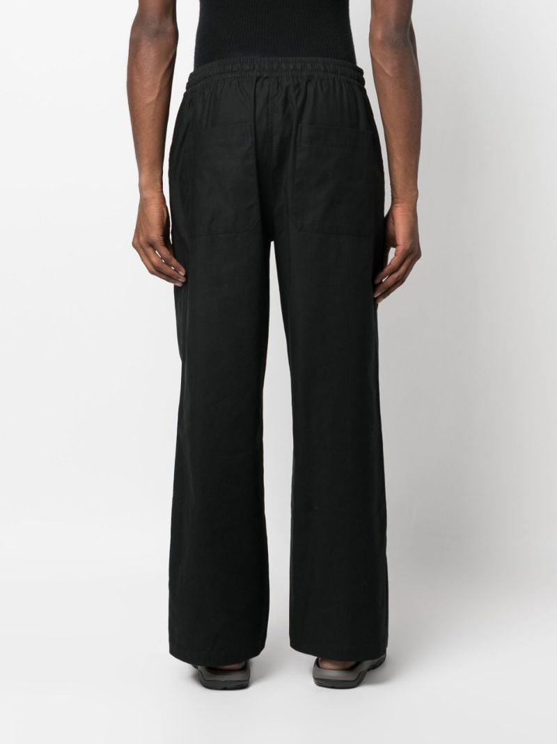 Black Cotton Straight-leg Trousers