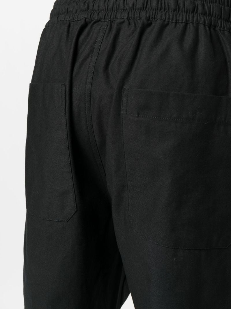 Black Cotton Straight-leg Trousers