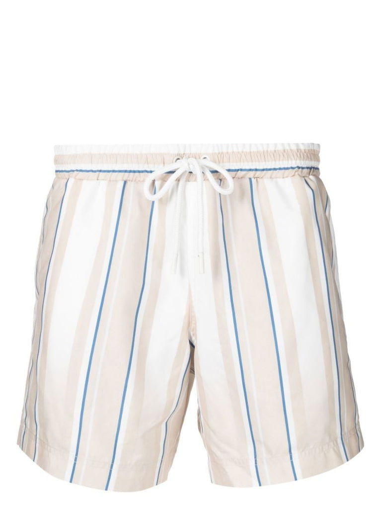 Neutral Faded Stripe Swim Shorts