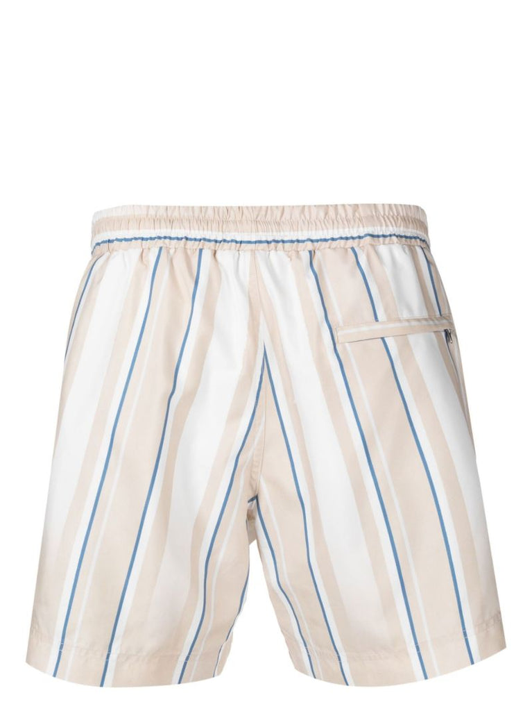 Neutral Faded Stripe Swim Shorts